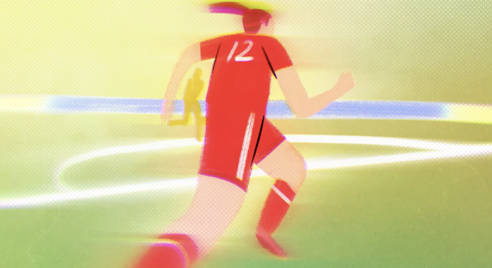 A still from Kind of a Big Deal of Sinclair running