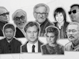 What your favourite film director says about you A black-and-white composite image of film directors (from left to right): Abbas Kiarostami, Hirokazu Kore-eda, Hayao Miyazaki, Christopher Nolan, Steven Spielberg, Greta Gerwig, Alice Wu, Hong Sang-soo, and Wong Kar-wai