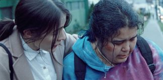 Between suffering and saviourship A still from The Body Remembers where one of the characters, Aila, is comforting another, Rosie