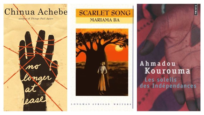 A collage of the book covers of the works listed in the article