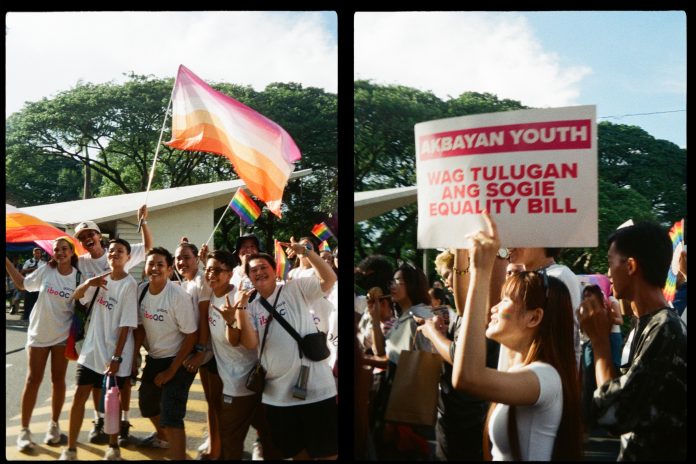 A photo of several Filipino activists protesting for queer rights